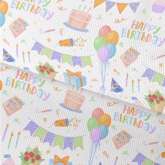 Colorful Birthday Balloon Cake Waterproof Oxford
