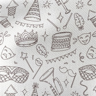 Doodle Carnival Masks And Musi Waterproof Canvas