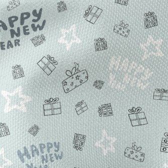 Happy New Year And Gift Stars Waterproof Canvas