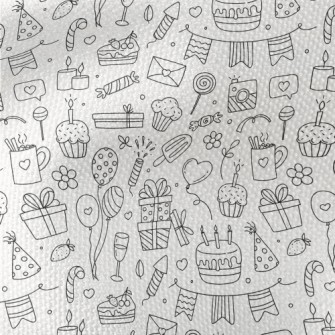Line Birthday Cake Banner Gift Waterproof Canvas