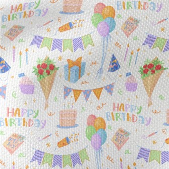 Colorful Birthday Balloon Cake Waterproof Canvas
