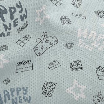 Happy New Year And Gift Stars Athletic Mesh Flat Back