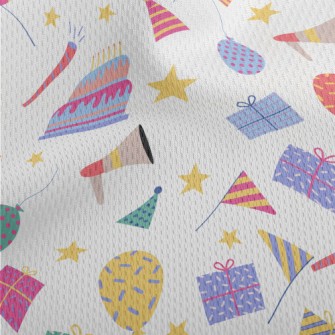 Birthday Cake Gift Balloon Fla Athletic Mesh Flat Back