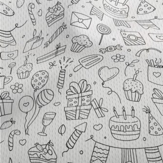 Line Birthday Cake Banner Gift Athletic Mesh Flat Back