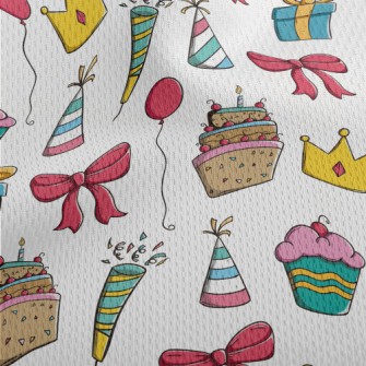 Birthday Cake Hat Balloon Popp Athletic Mesh Flat Back