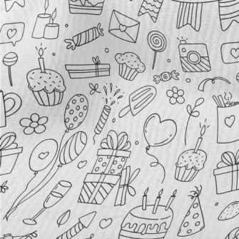 Line Birthday Cake Banner Gift Terry