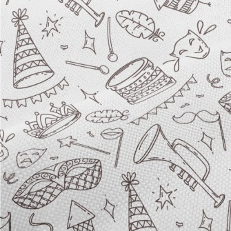 Doodle Carnival Masks And Musi Performance Linen