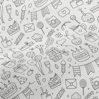 Line Birthday Cake Banner Gift Performance Linen