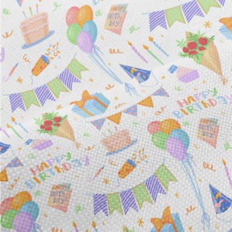 Colorful Birthday Balloon Cake Performance Linen