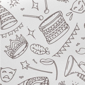 Doodle Carnival Masks And Musi Twill