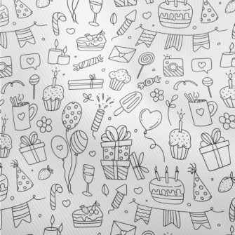 Line Birthday Cake Banner Gift Dobby