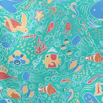 Doodle Various Marine Life Stretch Ponte