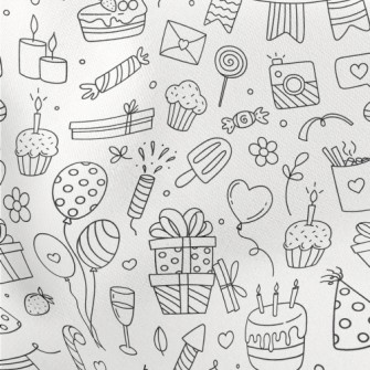 Line Birthday Cake Banner Gift Stretch Ponte
