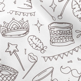 Doodle Carnival Masks And Musi Micro Fleece