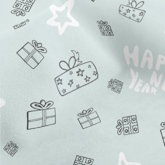 Happy New Year And Gift Stars Micro Fleece