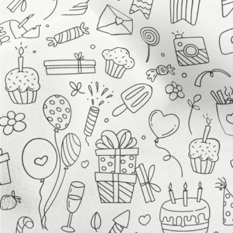 Line Birthday Cake Banner Gift Micro Fleece