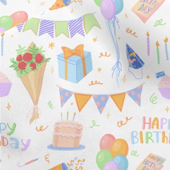 Colorful Birthday Balloon Cake Micro Fleece