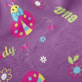 Colorful Ladybug Flowers Minky