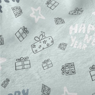 Happy New Year And Gift Stars Minky