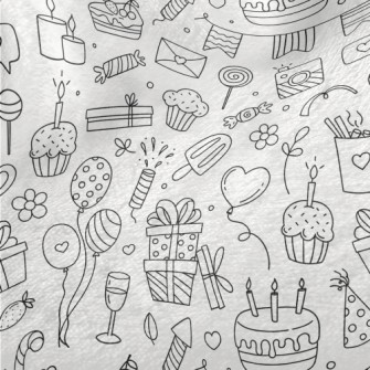 Line Birthday Cake Banner Gift Minky