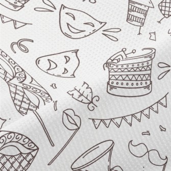 Doodle Carnival Masks And Musi Piqué