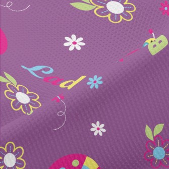 Colorful Ladybug Flowers Piqué