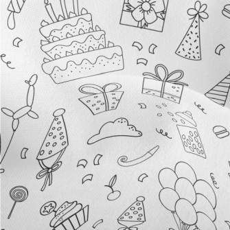 Simple Birthday Cake Gift Patt Lightweight Performance Linen