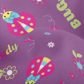 Colorful Ladybug Flowers Lightweight Performance Linen
