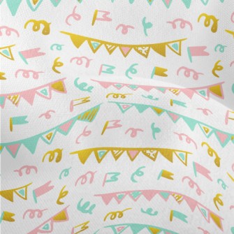 Cute Hand Drawn Colorful Banne Lightweight Performance Linen