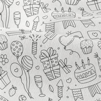 Line Birthday Cake Banner Gift Modern Jersey