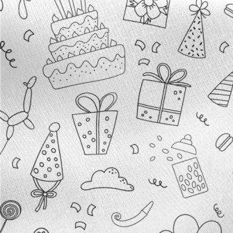 Simple Birthday Cake Gift Patt Jersey Backed Fleece