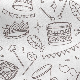 Doodle Carnival Masks And Musi Jersey Backed Fleece