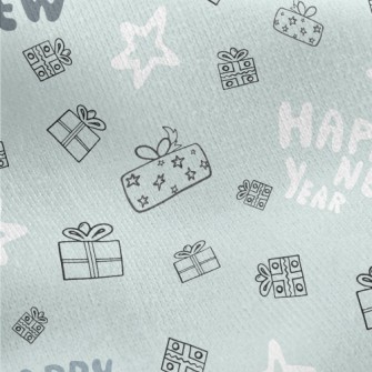Happy New Year And Gift Stars Jersey Backed Fleece