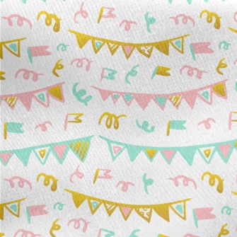 Cute Hand Drawn Colorful Banne Jersey Backed Fleece