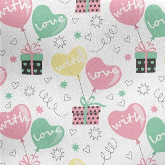 Love Balloons And Gifts Jersey Backed Fleece