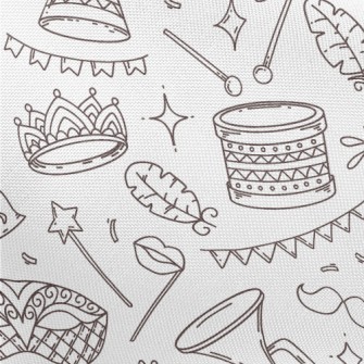 Doodle Carnival Masks And Musi Pongee