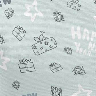 Happy New Year And Gift Stars Pongee