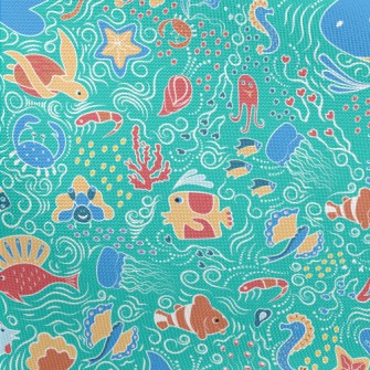 Doodle Various Marine Life Pongee