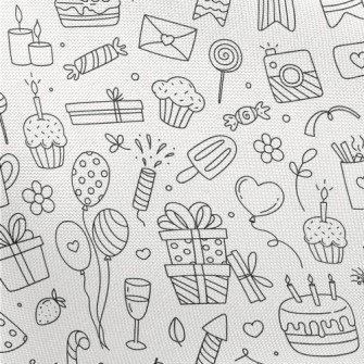 Line Birthday Cake Banner Gift Pongee