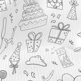 Simple Birthday Cake Gift Patt Stretch Jersey