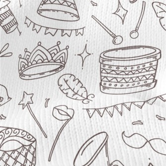 Doodle Carnival Masks And Musi Stretch Jersey