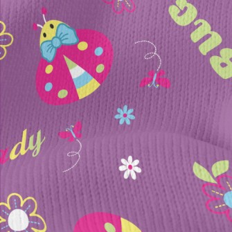 Colorful Ladybug Flowers Stretch Jersey