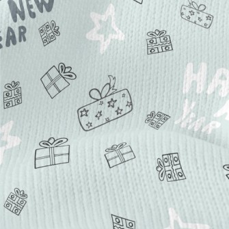 Happy New Year And Gift Stars Stretch Jersey