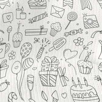 Line Birthday Cake Banner Gift Stretch Jersey