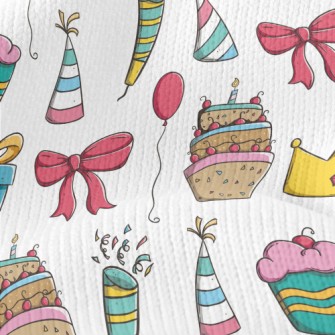 Birthday Cake Hat Balloon Popp Stretch Jersey