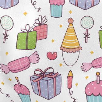 Party Hat Gift Cake Candy Lightweight Cotton Poplin