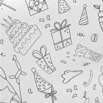 Simple Birthday Cake Gift Patt Midweight Cotton Poplin