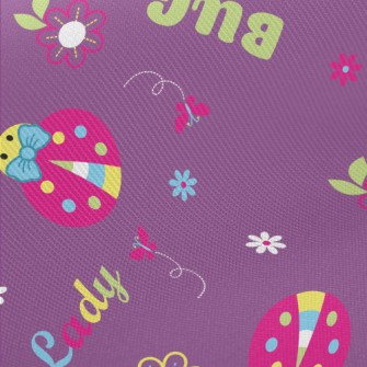Colorful Ladybug Flowers Midweight Cotton Poplin