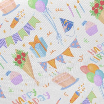 Colorful Birthday Balloon Cake Midweight Cotton Poplin