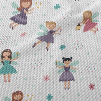 Cute Cartoon Fairy Birdseye Piqué